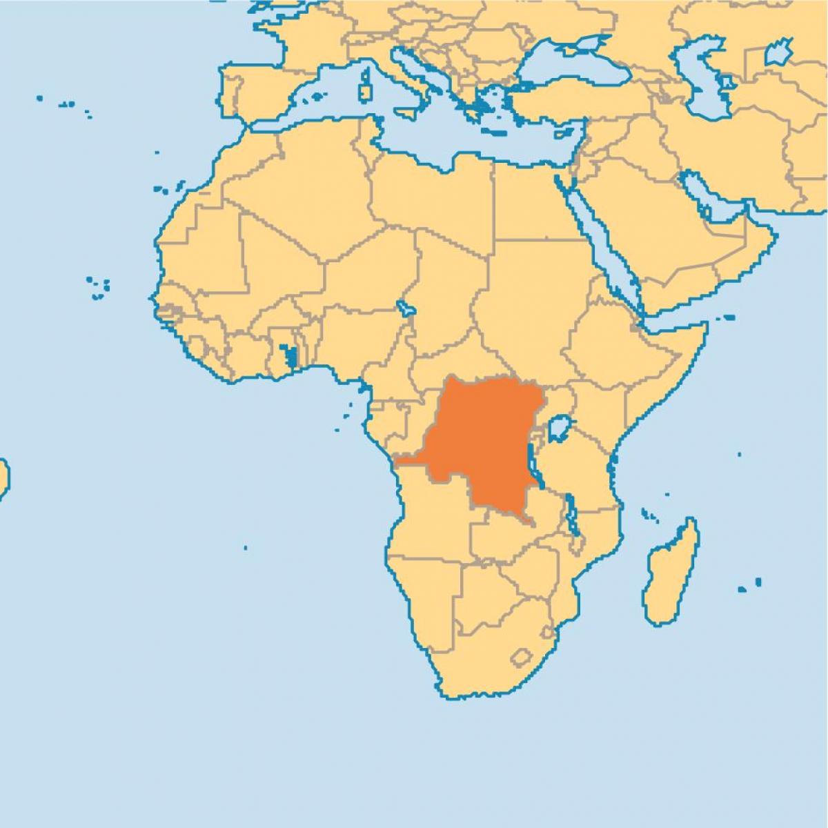 Kart over zaire på verden